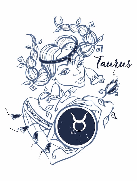 The taurus zodiac sign as a beautiful girl. horoscope.