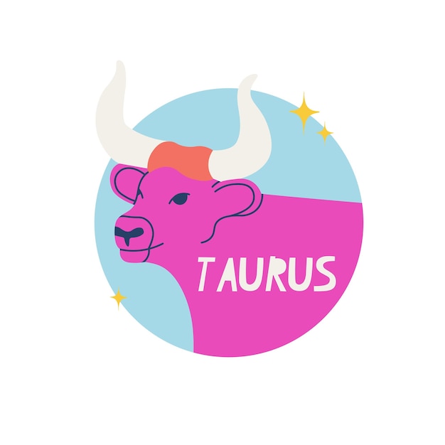 Taurus zodiac sign The second symbol of the horoscope Astrological sign of those born in May Vector illustration for design