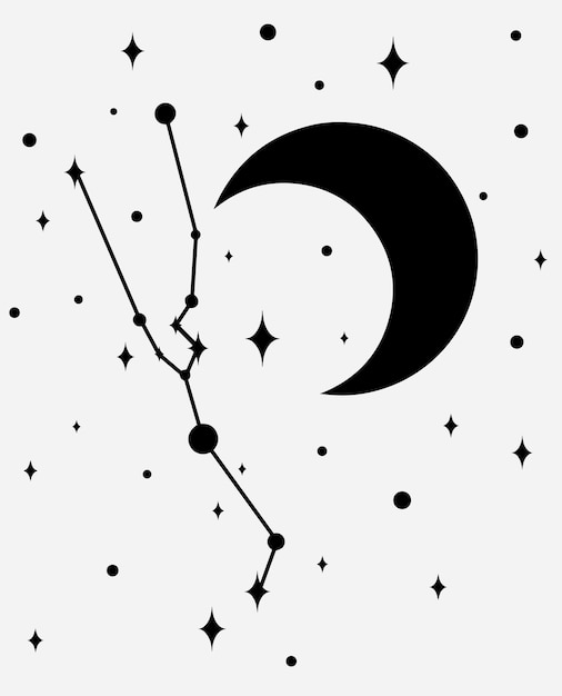 Taurus zodiac sign stars constellation.