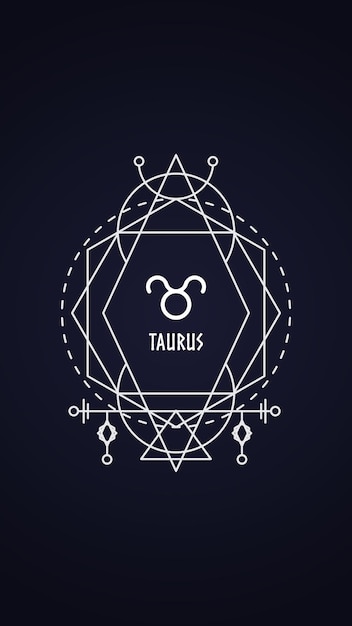 Vector taurus zodiac sign  wallpaper for mobile