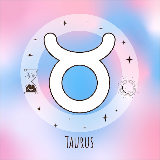 Vector taurus zodiac sign zodiac signs icons in boho style trendy vector illustration vector zodiac