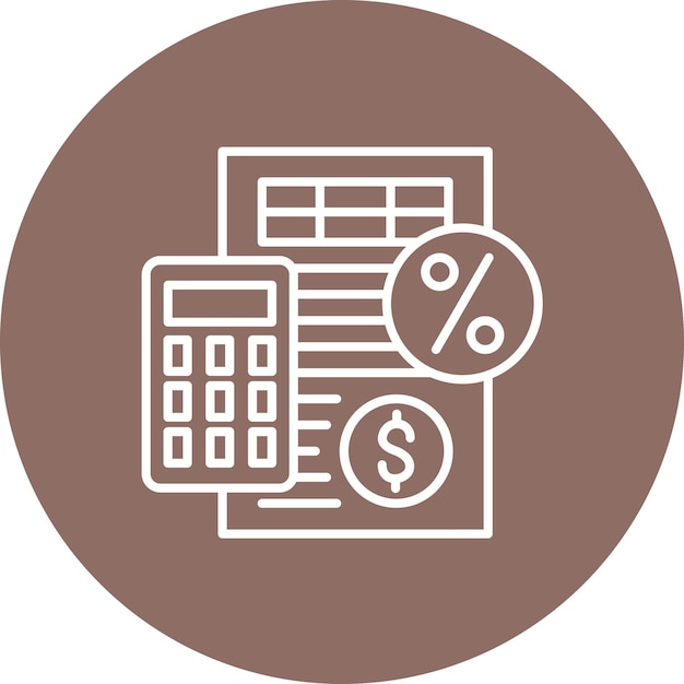 Векторное изображение иконки налогов может быть использовано для бухгалтерского учета