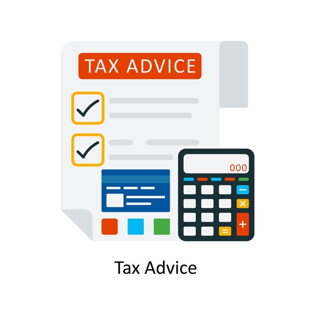 Tax Advice Concept Flat Icon Style illustration