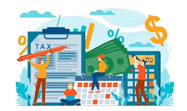 Vector tax audit flat illustration