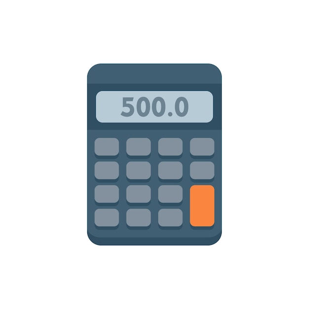 Icona del calcolatore delle imposte illustrazione piatta dell'icona del vettore del calcolatore delle imposte isolata su sfondo bianco