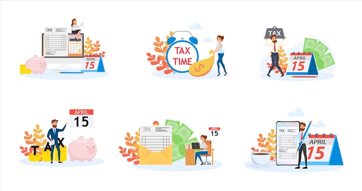 Vector tax concept. idea of accounting and payment. financial