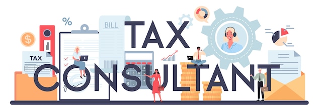 Vector tax consultant typographic header