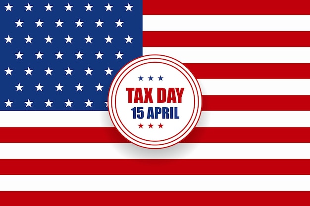 Vector tax day concept background usa tax day reminder concept background tax day 2024 usa flag