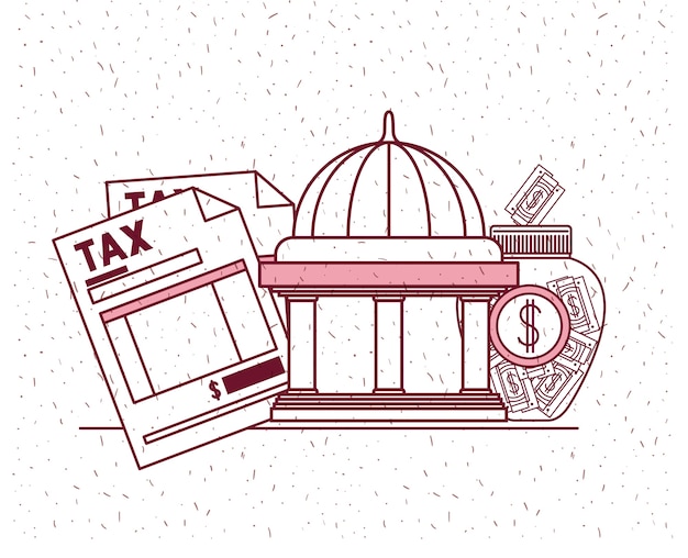 Vector tax day set icons