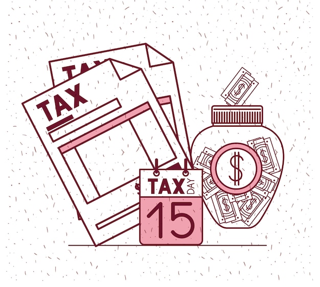 tax day set icons