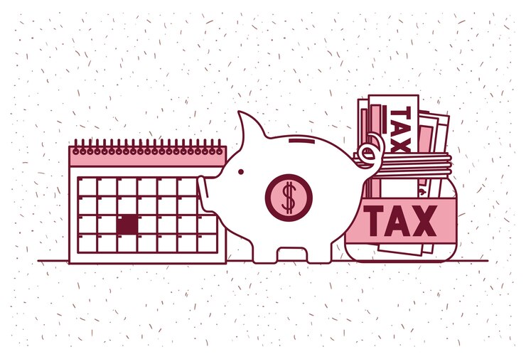 Vector tax day set icons