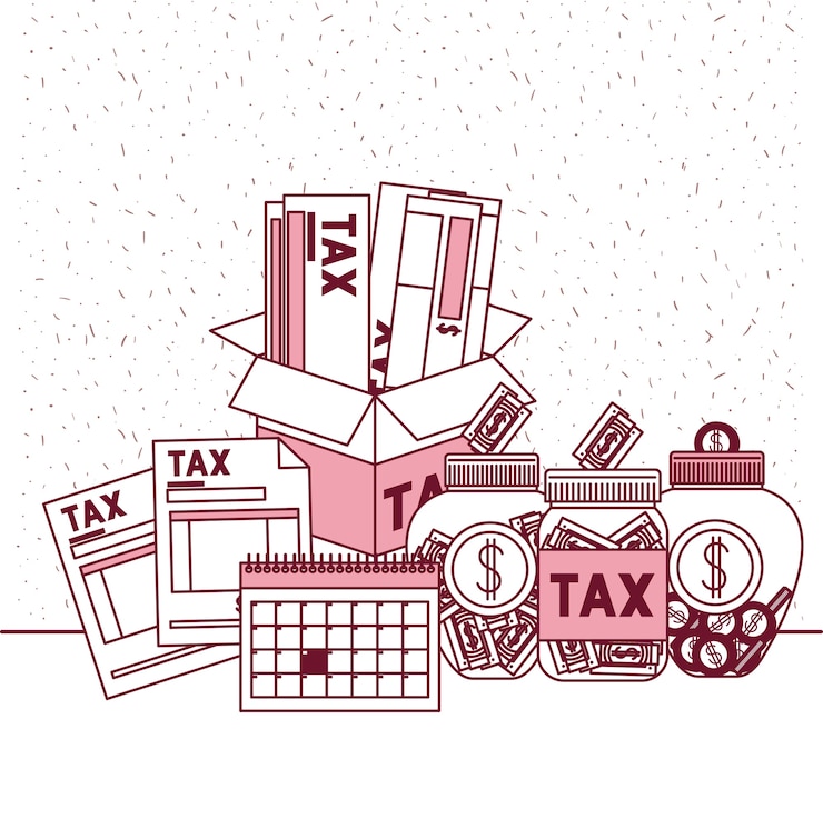 Vector tax day set icons