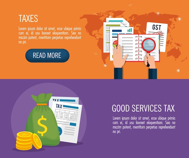 Tax day time set icons vector illustration design