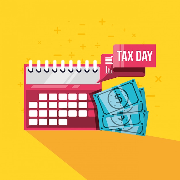 Vector tax day with calendar