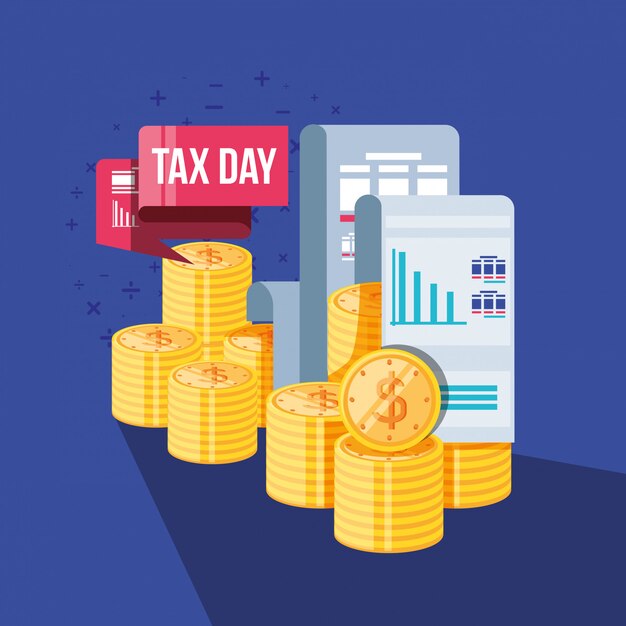 Premium Vector Tax day with document