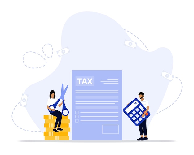 Vector tax deduction concept illustration