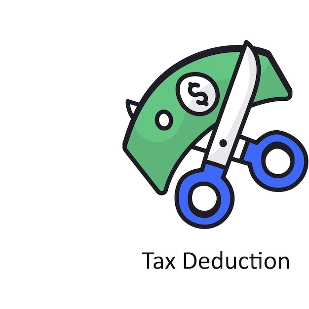 Tax Deduction vector outline doodle Design illustration Symbol on White background EPS 10 File