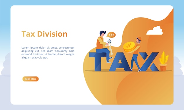 Tax division illustration for landing page templates