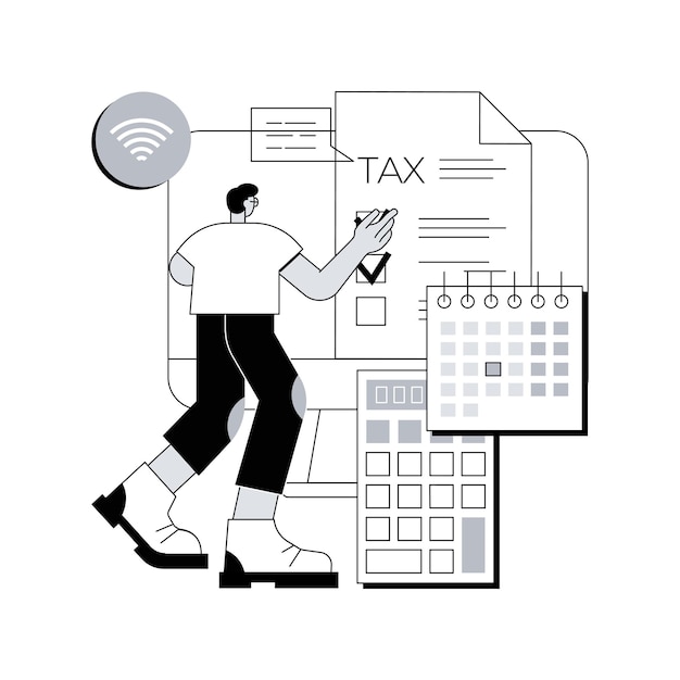 Tax filing online service abstract concept vector illustration