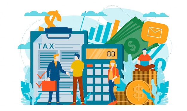 Tax finance flat illustration