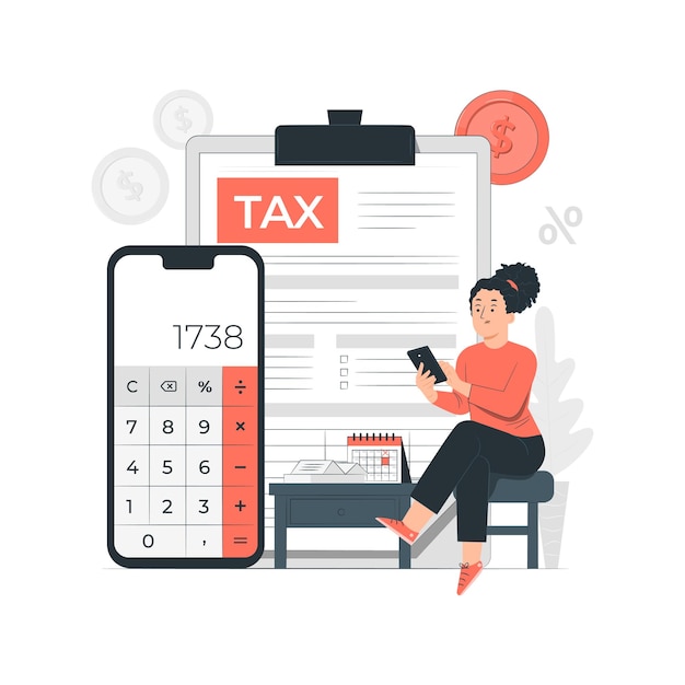 tax flat illustrations vector