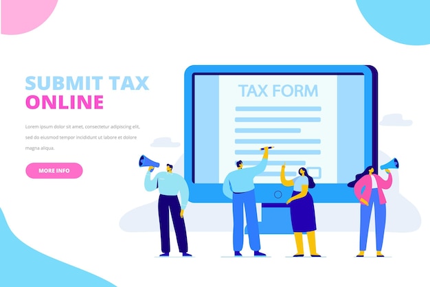 Tax form  flat vector illustration