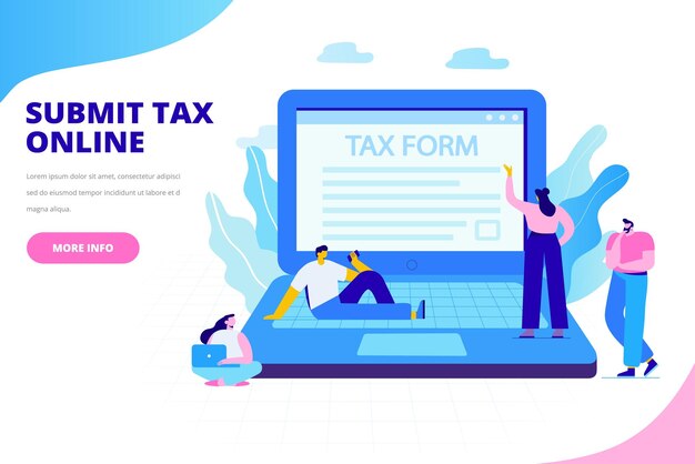 Tax form  flat vector illustration