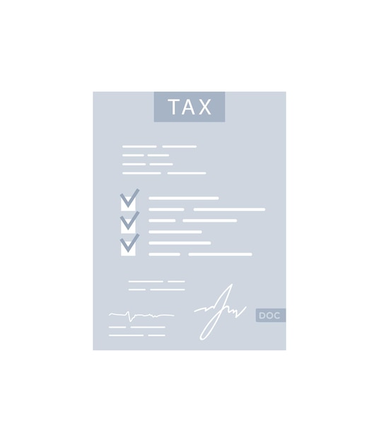 Tax form icon in the flat style isolated