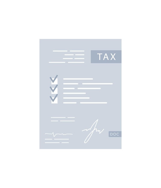 Изолированная иконка налоговой формы в плоском стиле