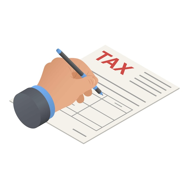 Vector tax form icon isometric of tax form vector icon for web design isolated on white background