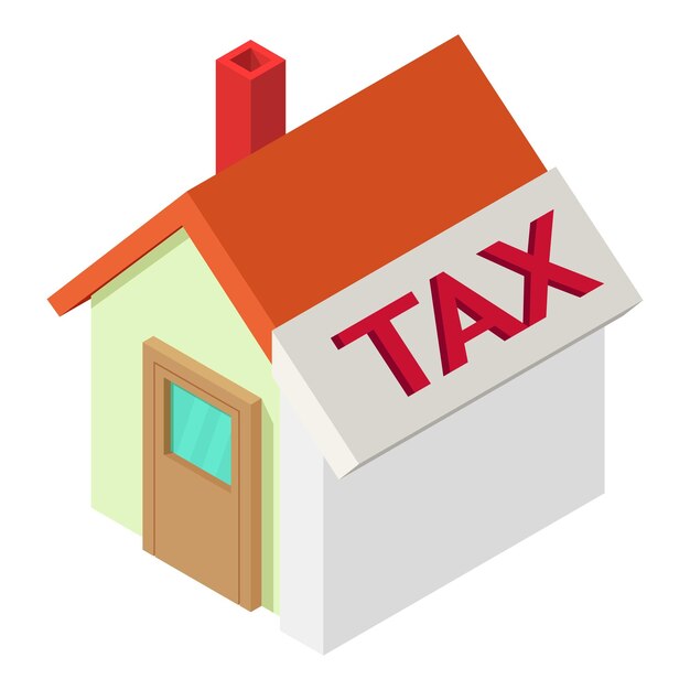 Vector tax for house icon isometric illustration of tax for house vector icon for web