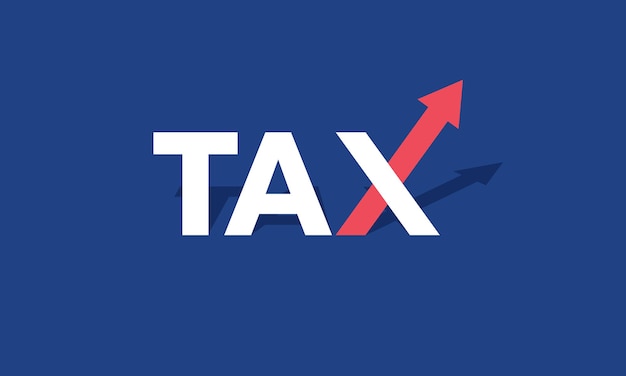Налоговые надписи Слово налог на синем фоне Концепция вдохновения бизнес