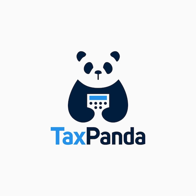 税パンダ コンサルタント電卓ロゴ ベクトル アイコン イラスト