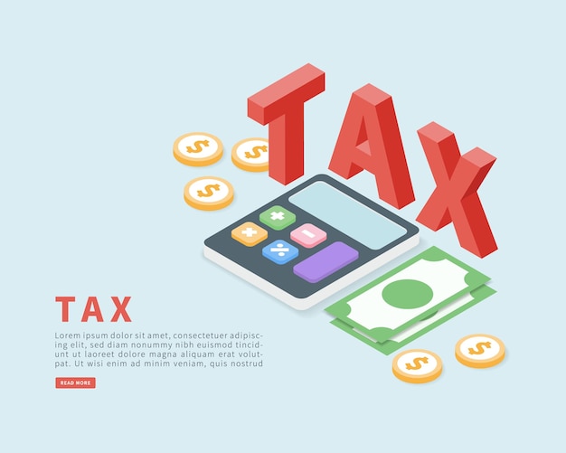 tax payment concept in isometric