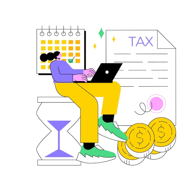Tax payment deadline abstract concept vector illustration