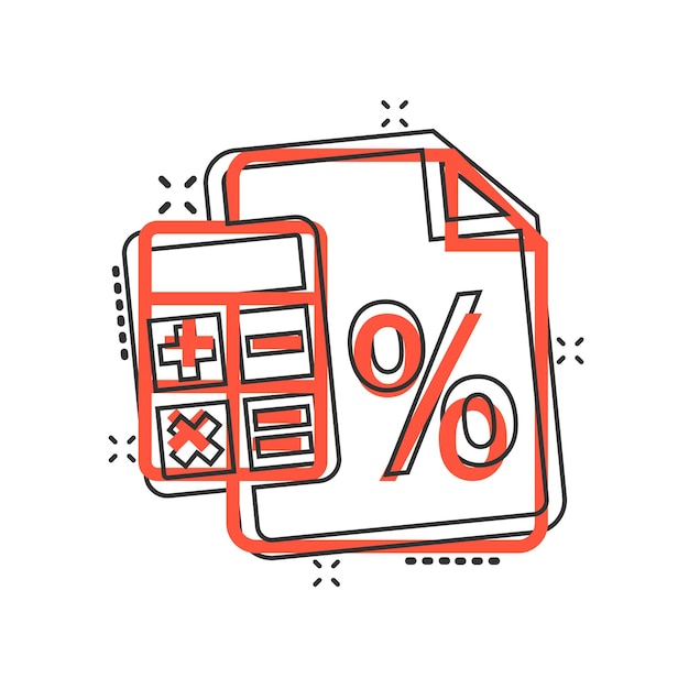 Tax payment icon in comic style Budget invoice cartoon vector illustration on white isolated background Calculate document splash effect business concept