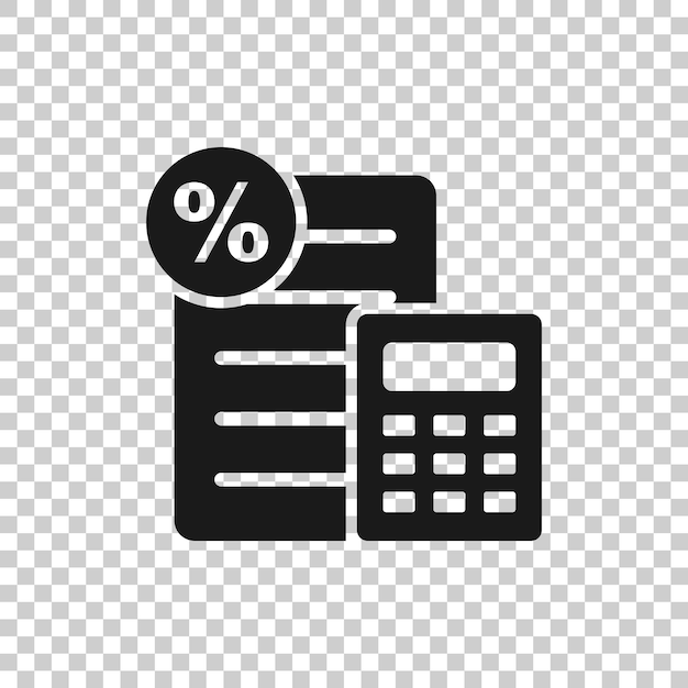 Tax payment icon in flat style Budget invoice vector illustration on white isolated background Calculate document business concept