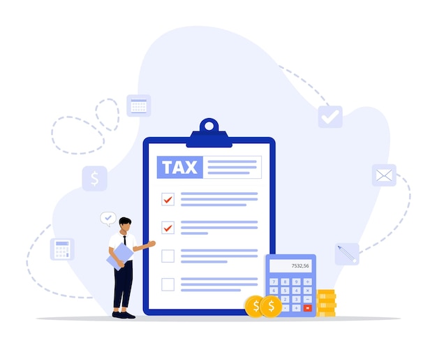 Vector tax preparation concept illustration