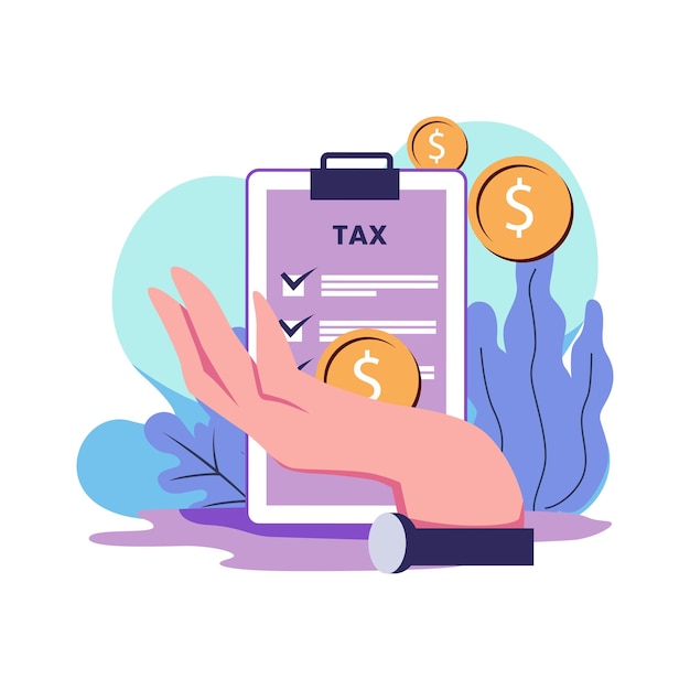 Tax return flat style illustration design