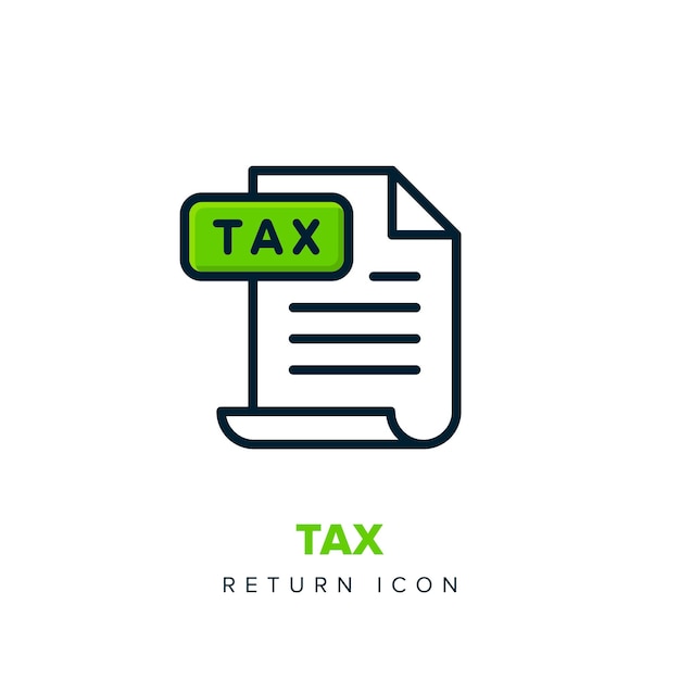 Tax return vector line icon