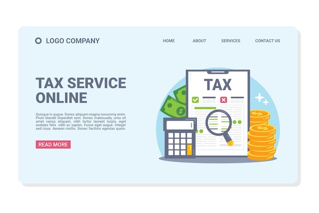 tax service online banner web template and landing Page