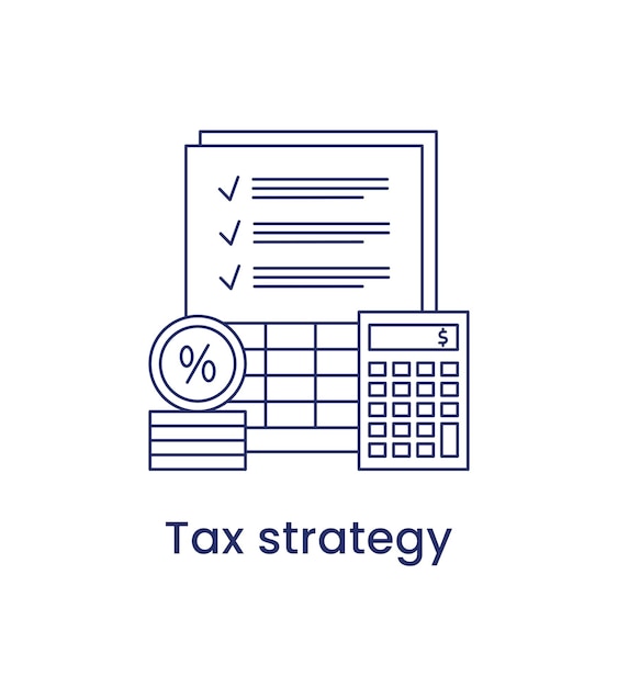 Значок налоговой стратегии, концепция управления ESG. Векторная иллюстрация на белом фоне.