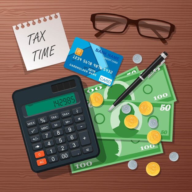  tax time concept design element, flat style.