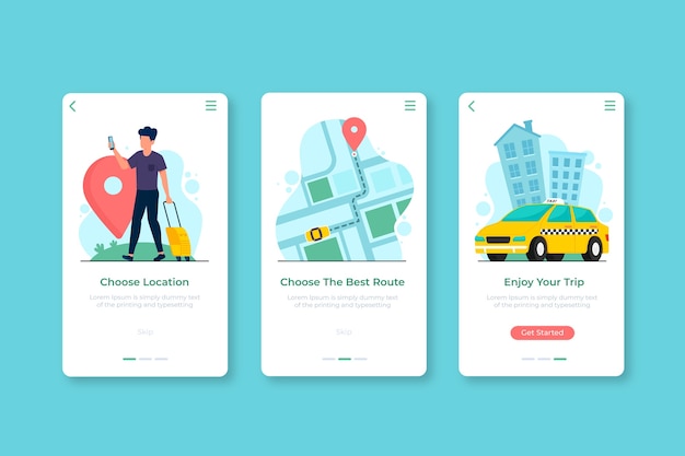 Vector taxi app interface