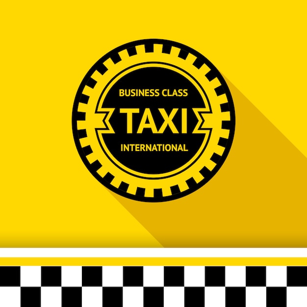 Taxi badge isolated on yellow