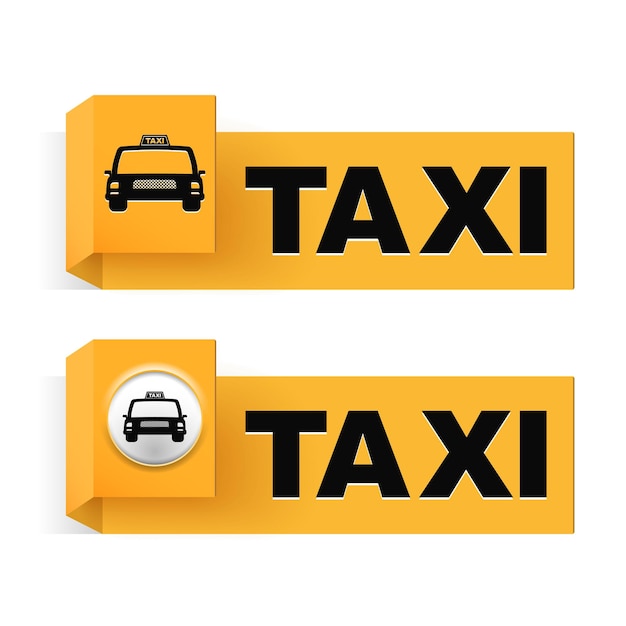 Taxi banners origami style vector eps10 illustration