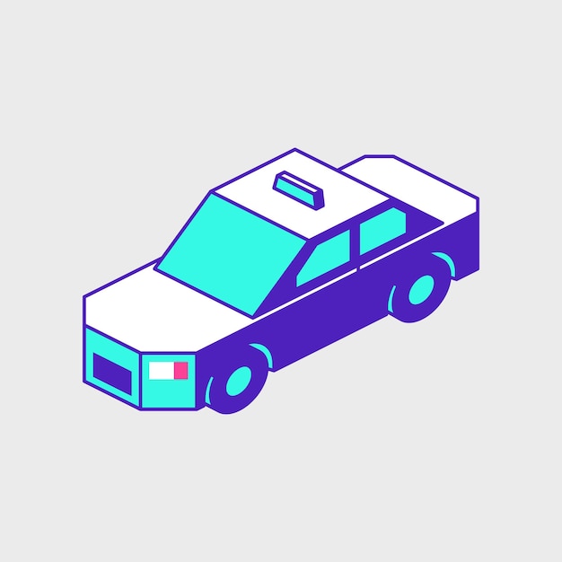 Taxi cabine isometrische vector pictogram illustratie