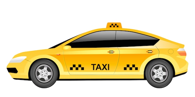 Vector taxi car cartoon illustration