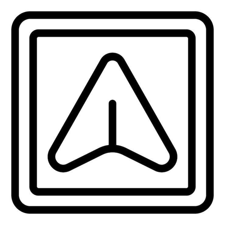 Vector taxi car location icon outline vector cab map