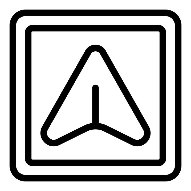 Vector taxi car location icon outline vector cab map